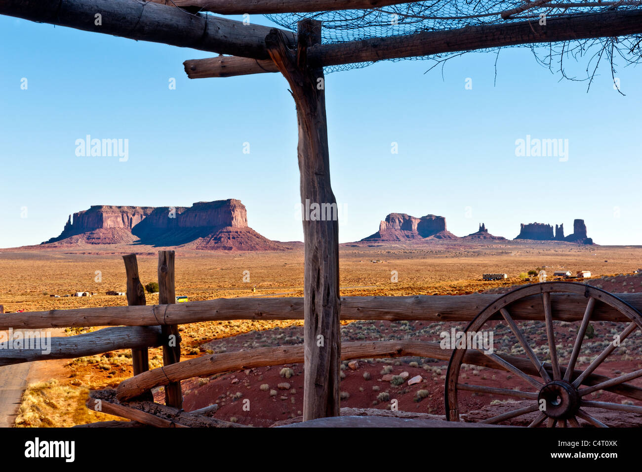 Monument valley from Gouldings Lodge Stock Photo