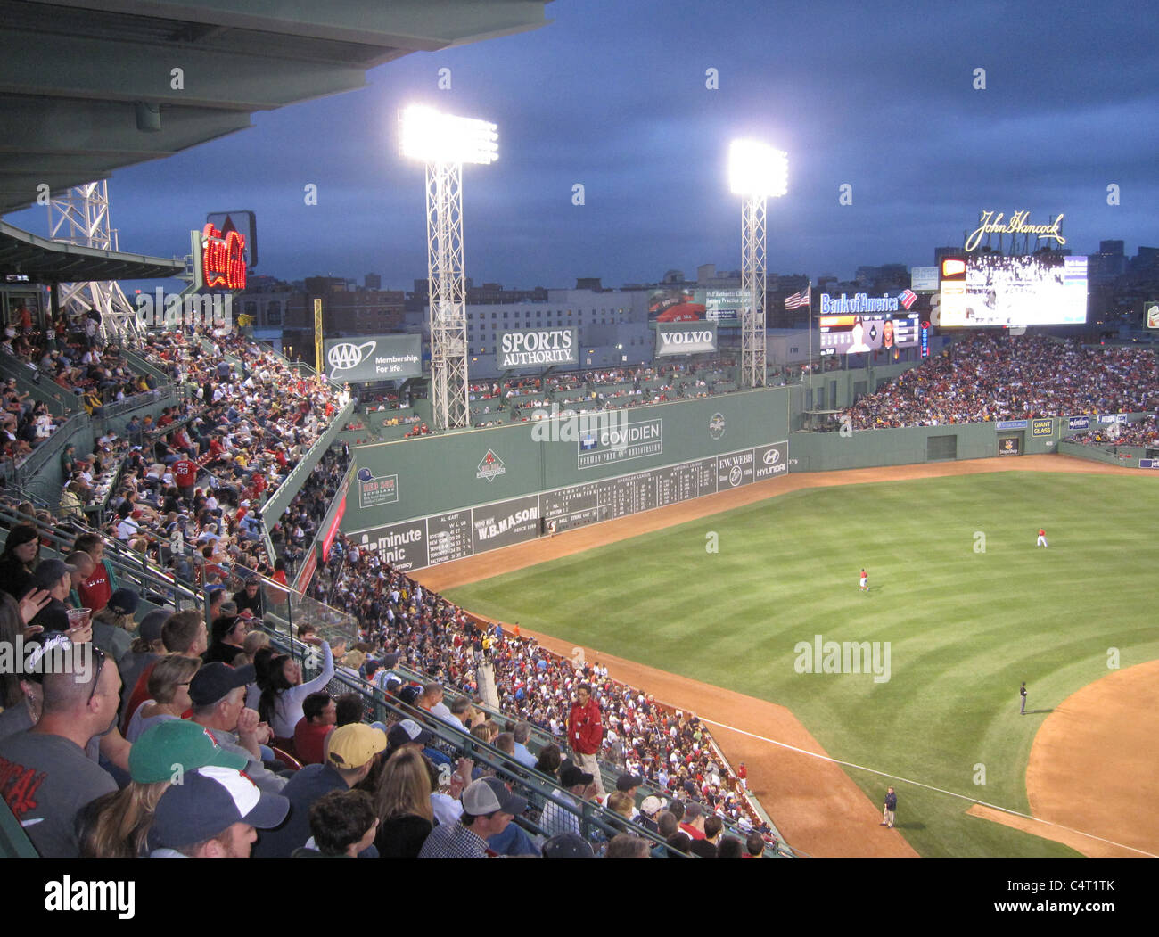 A Major League Baseball game at Fenway Park in Boston, Massachusetts. Stock Photo