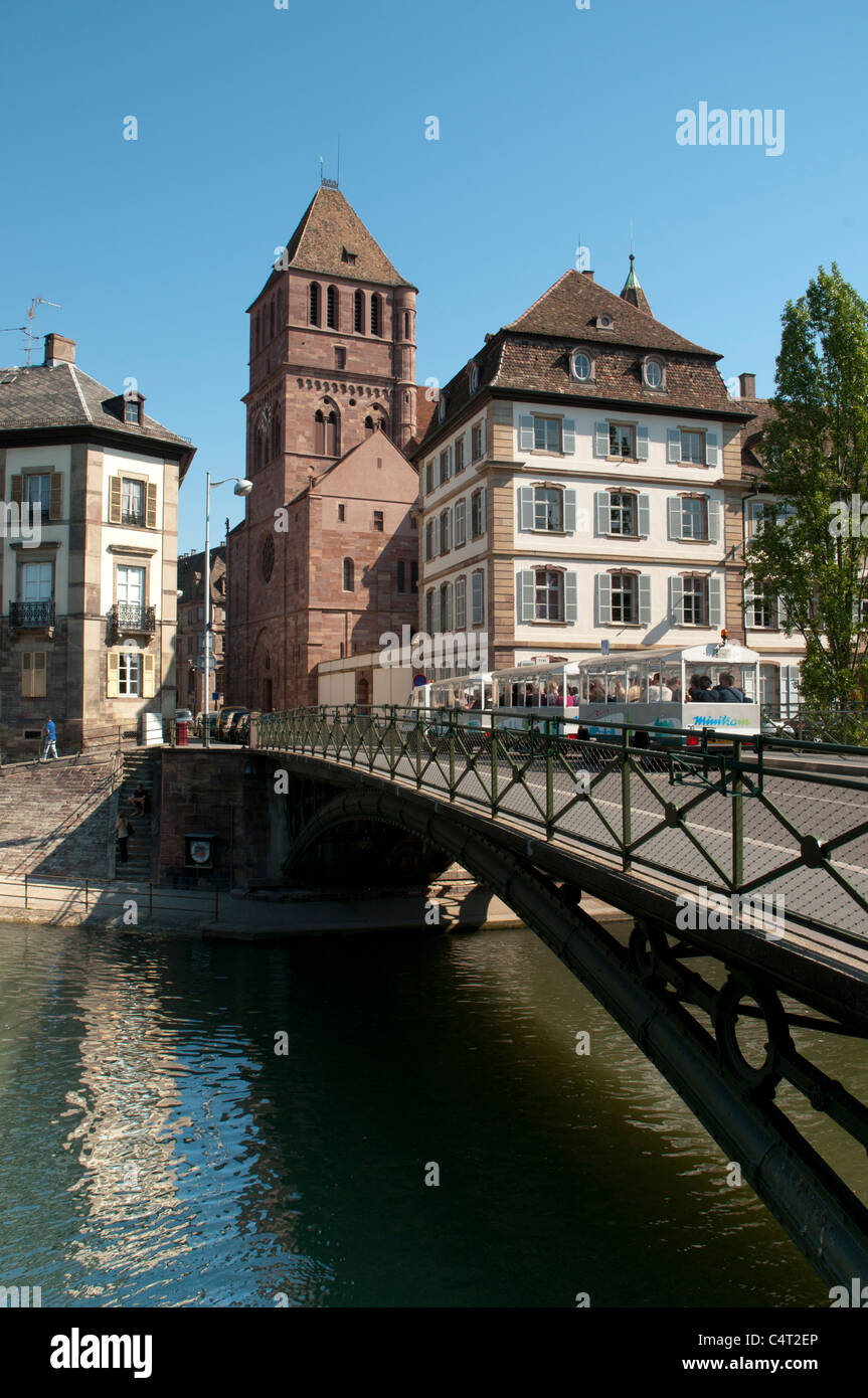 Historic city of Strasbourg, in the background the St. Thomas´Church, Alsace, France, Europe Stock Photo