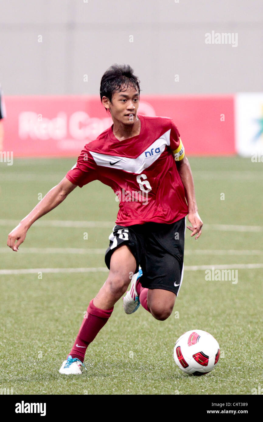 Amirul Azmi of Singapore U15 in action during the 23rd Canon Lion City Cup. Stock Photo