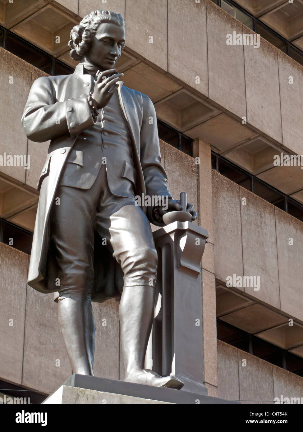 Statue of Joseph Priestley in Chamberlain Square Birmingham England UK by A W Williamson 1874 recast in bronze 1951 Stock Photo