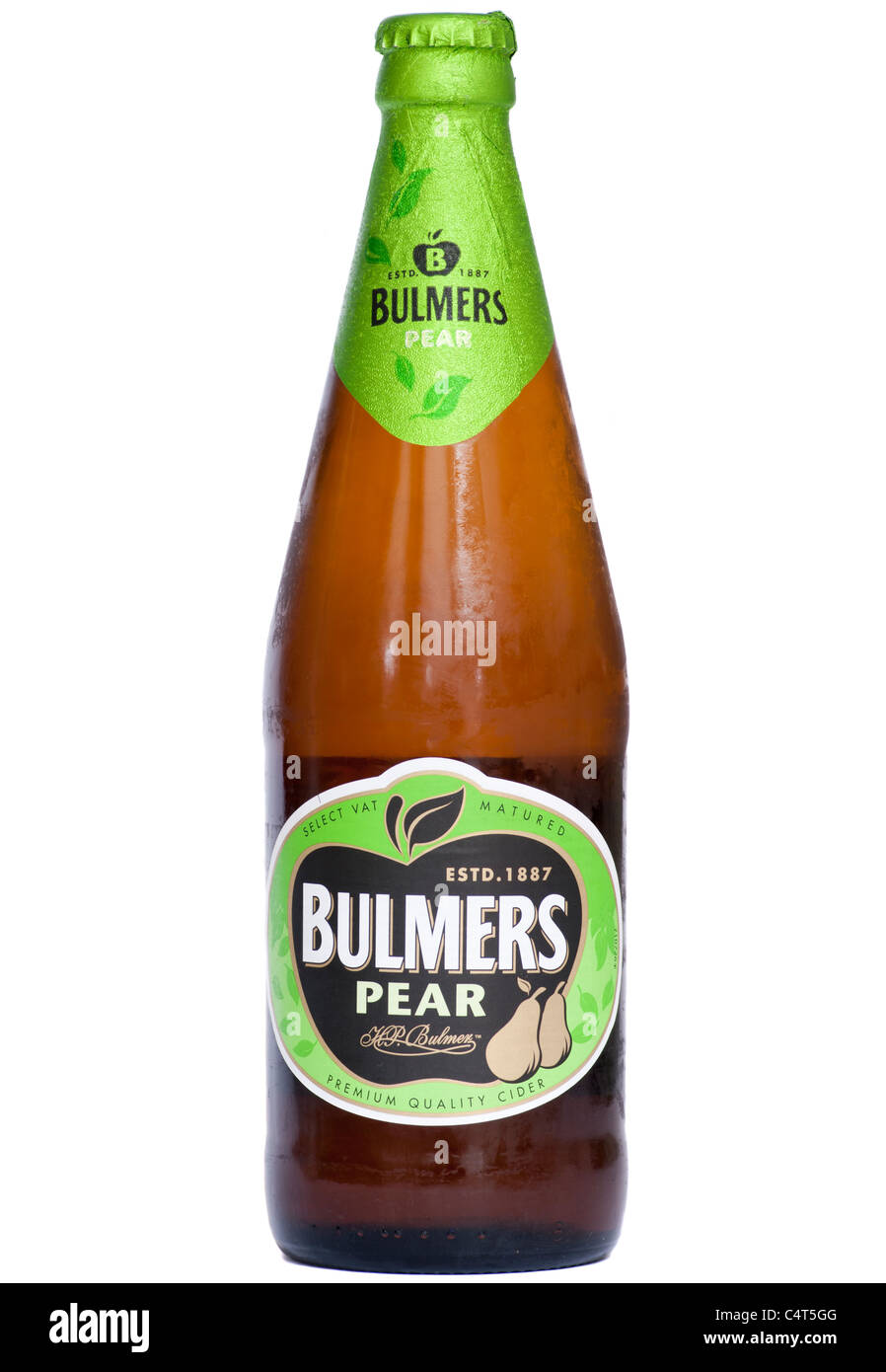 Bottle Of Bulmers Pear Cider Stock Photo Alamy