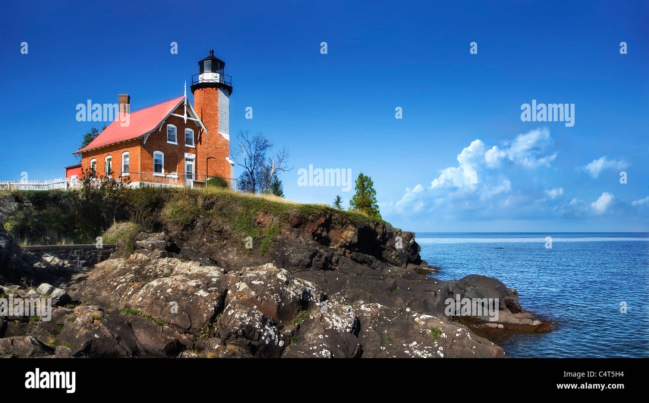 The Lighthouse At Eagle Harbor Michigan, Upper Peninsula, USA Stock