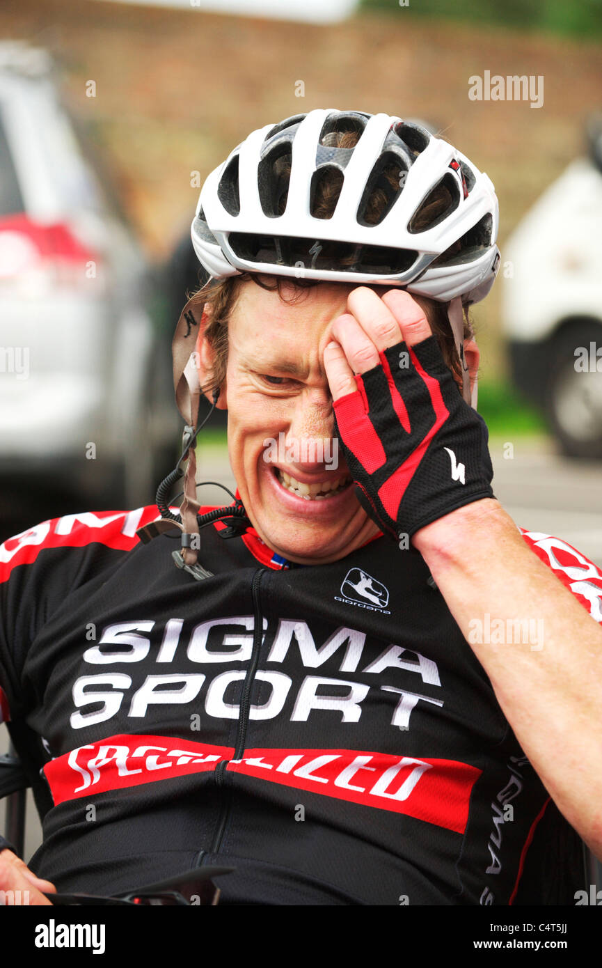 Pro cyclist Matt Stephens for British team Sigma Sport IG Markets during the 2010 Tour of Britain Stock Photo