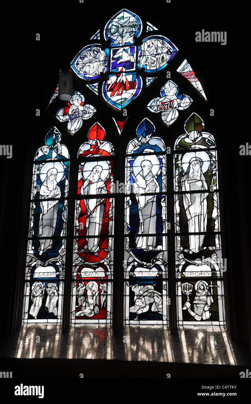 Stained glass window in Fritzlar Cathedral Hesse Germany Deutschland Stock Photo