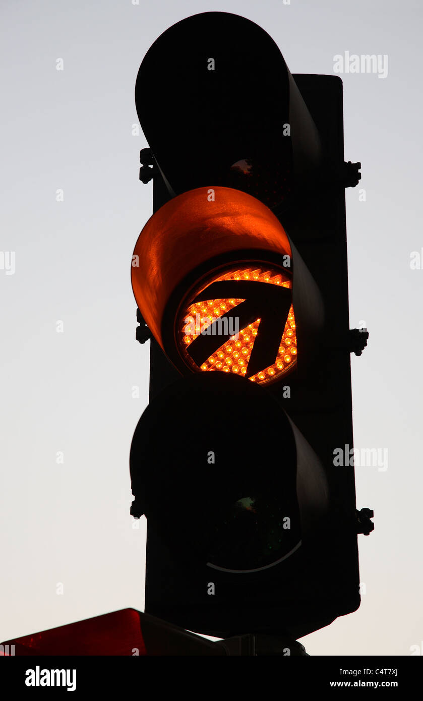 Amber Traffic Light Stock Photo Alamy