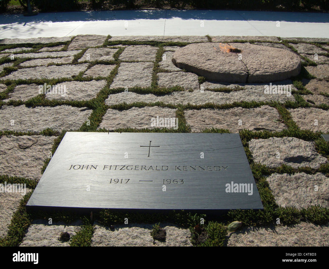 Washington DC, Arlington Cemetery, Tomb of John Fitzgerald Kennedy, JFK Stock Photo