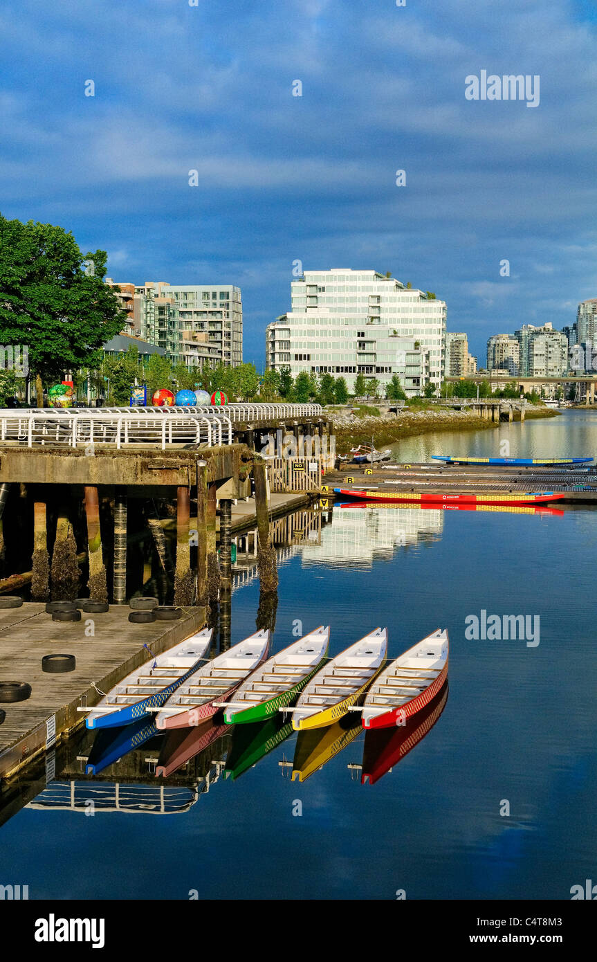 Dragonboats, False Creek, Vancouver, British Columbia, Canada Stock Photo