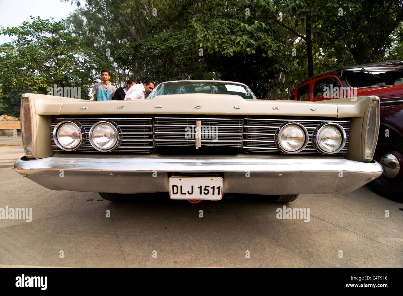 A beautiful old Mercury car on display during a vintage car show in Chandigarh, India. Stock Photo