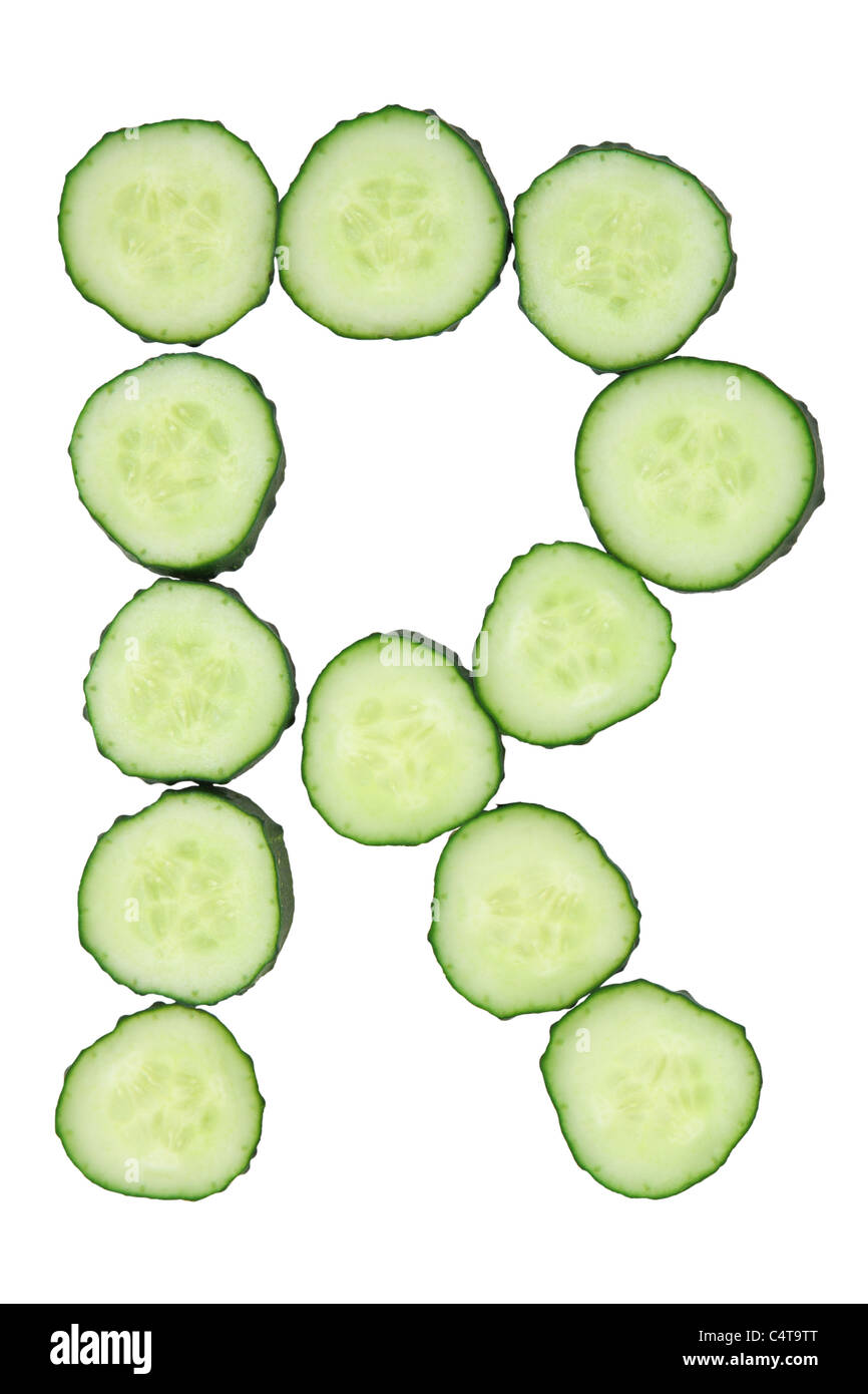 Corn Letter R Vegetable Alphabet of chopped cucumber - letter R Stock Photo - Alamy
