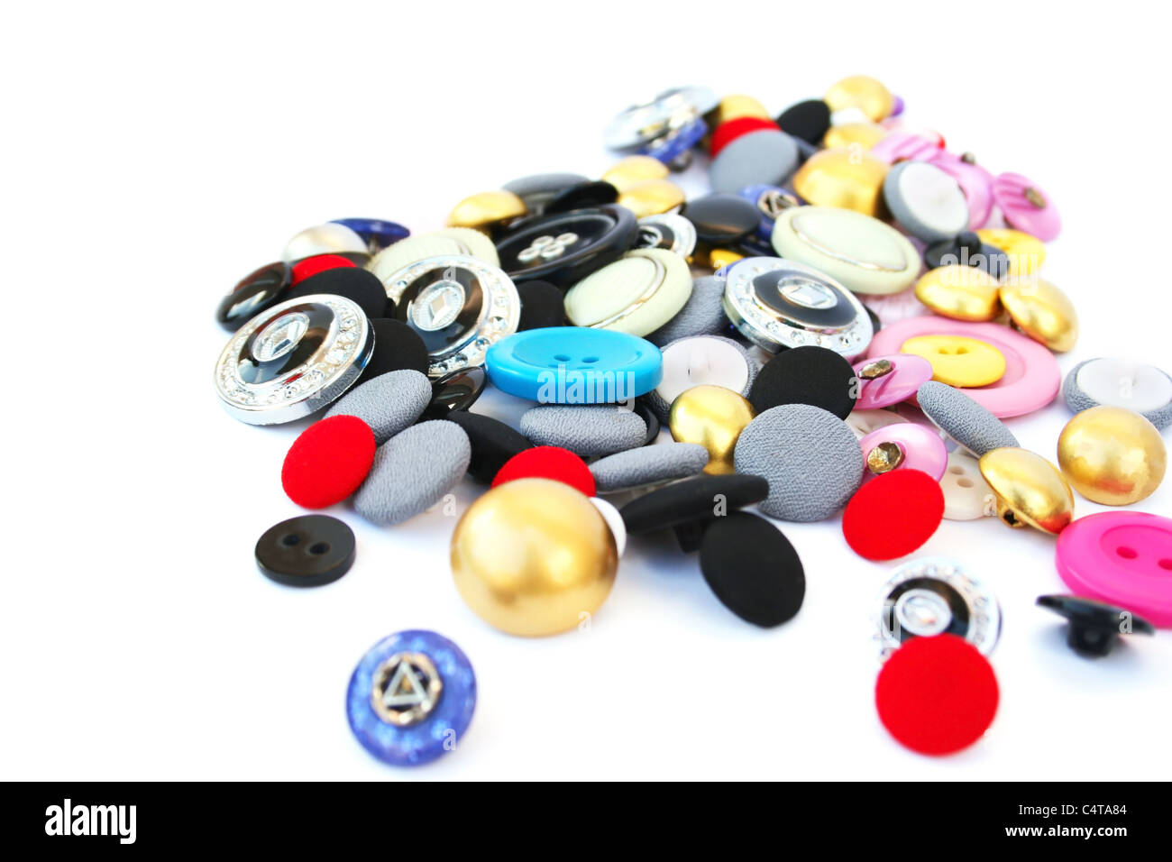 Buttons isolated on white background Stock Photo - Alamy