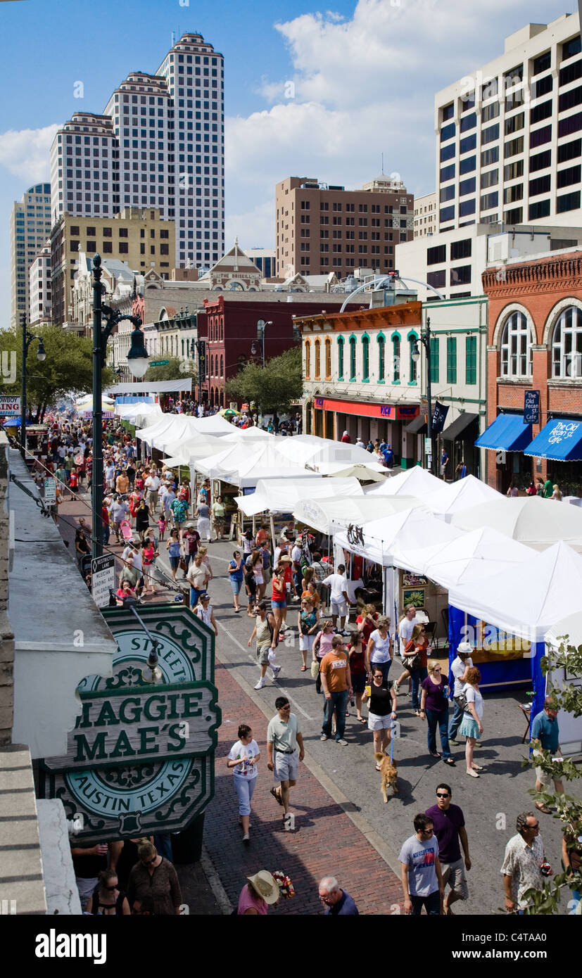 Austin Pecan Street Festival on 6th Street - Austin, Texas Stock Photo