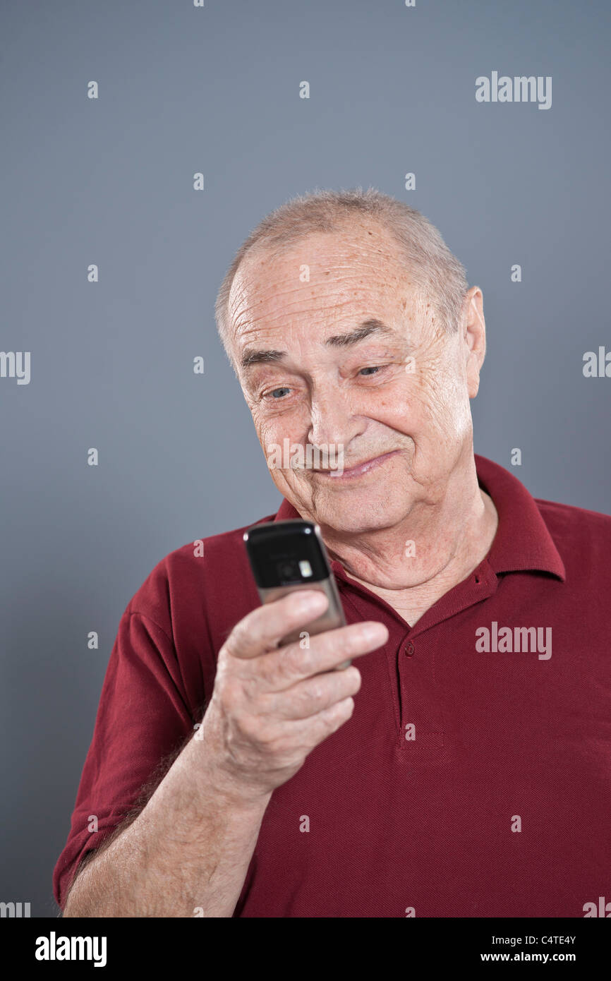 Man Using Cellular Telephone Stock Photo - Alamy