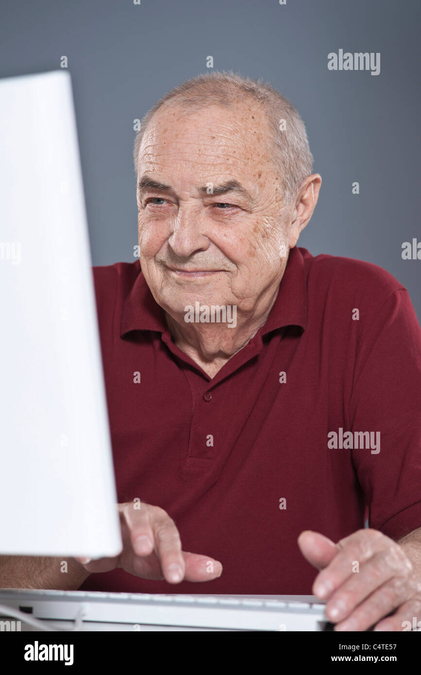 Man Using Computer Stock Photo