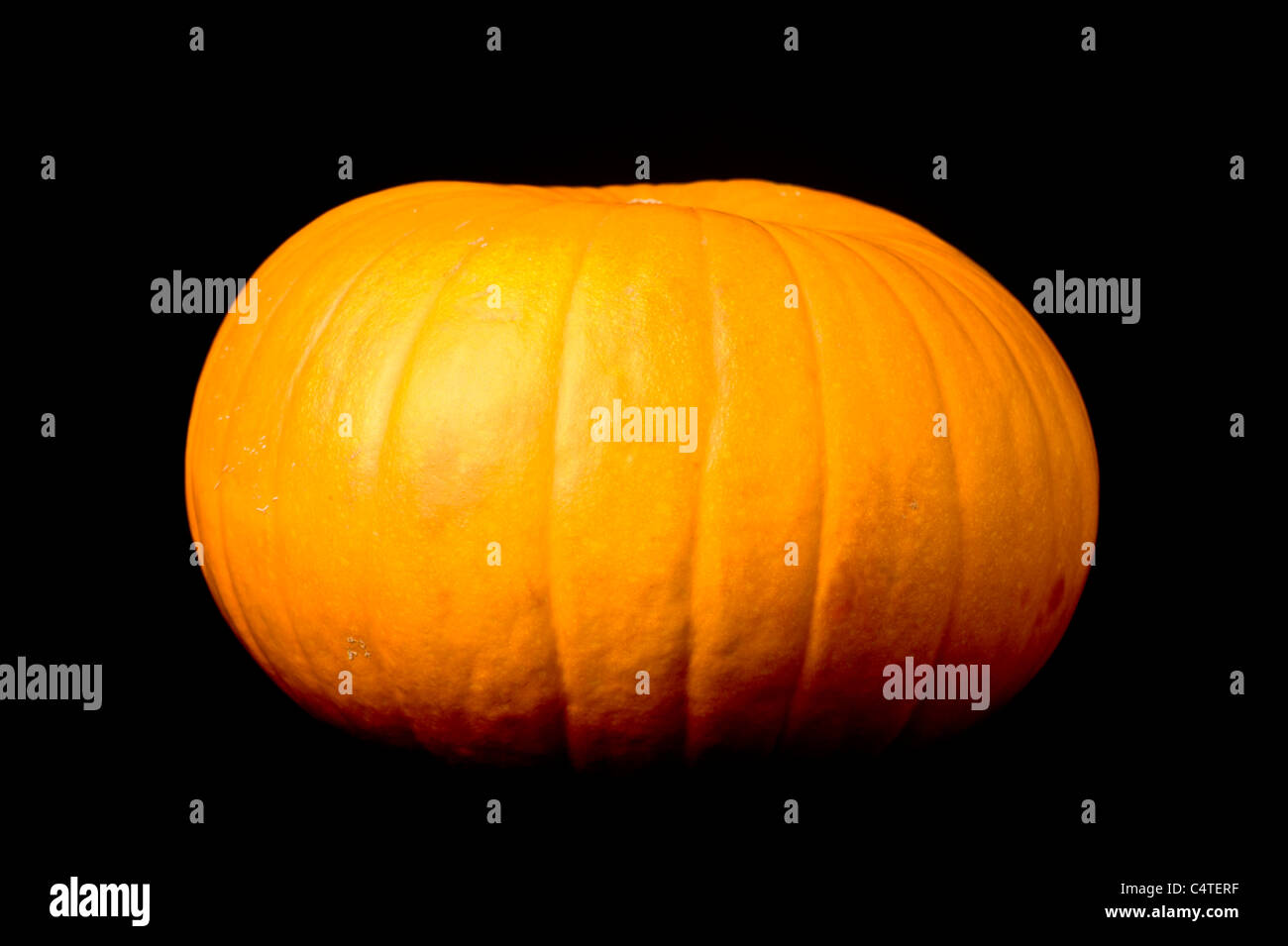 Orange pumpkin on black background Stock Photo - Alamy