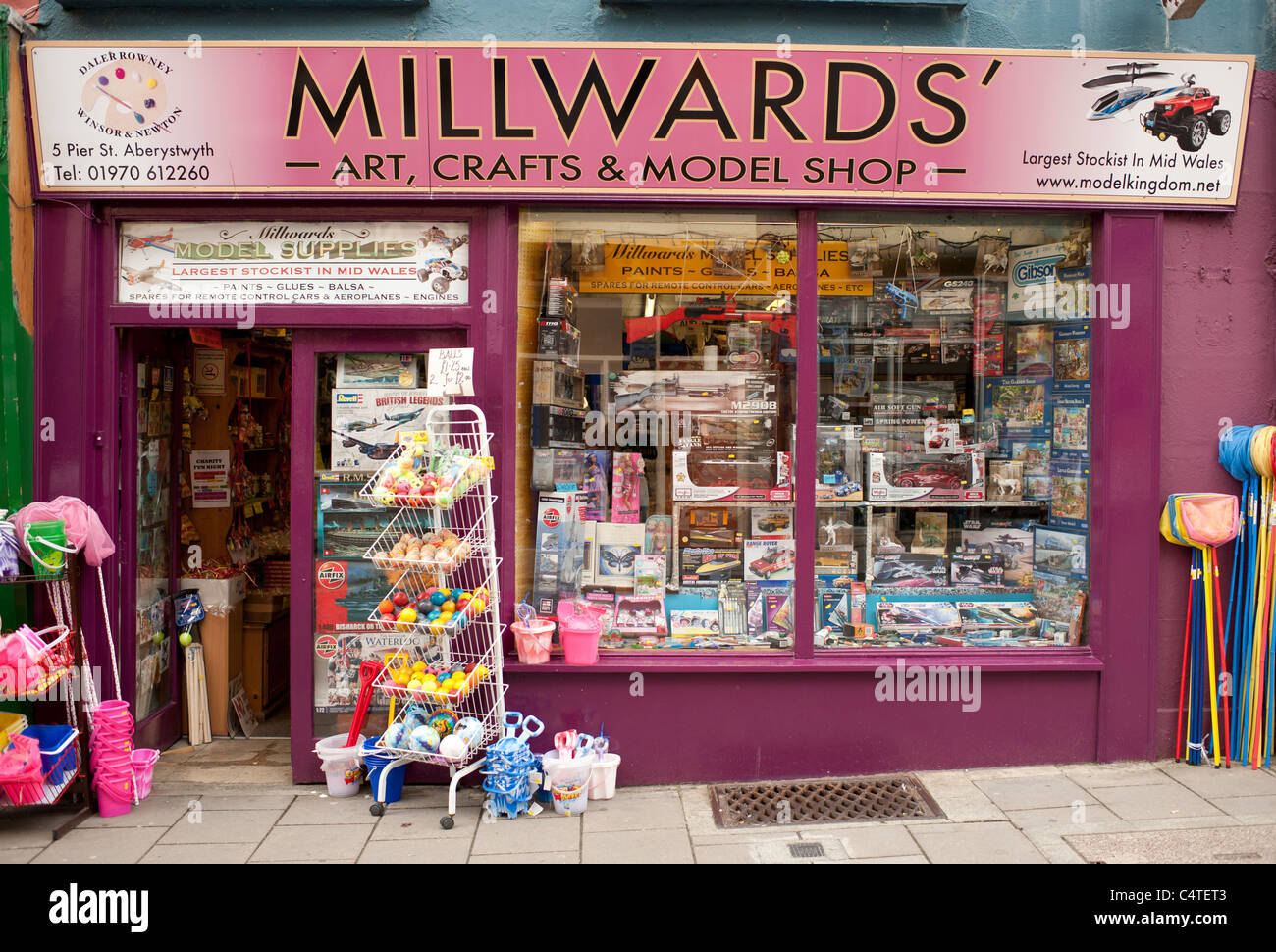 Millwards, a small independent arts supplies, models and craft shop, Aberystwyth Wales UK Stock Photo