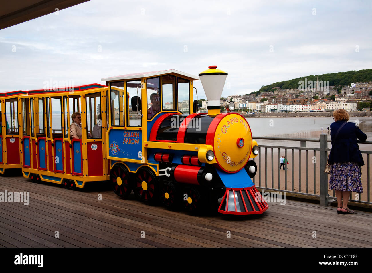 shuttle train on weston super mare pier uk Stock Photo Alamy