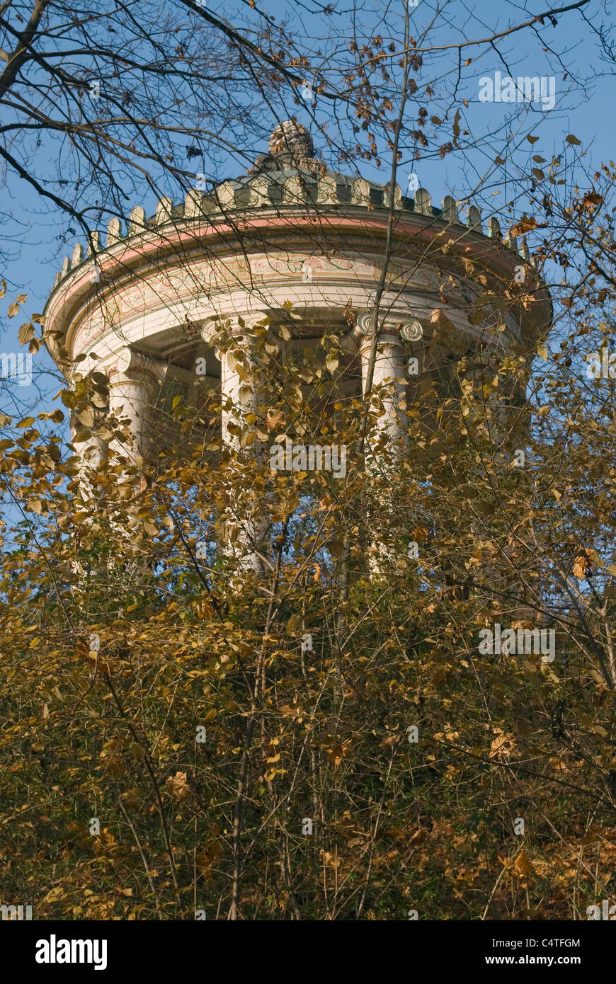 Monopteros in the English Garden on a Fall Day Stock Photo