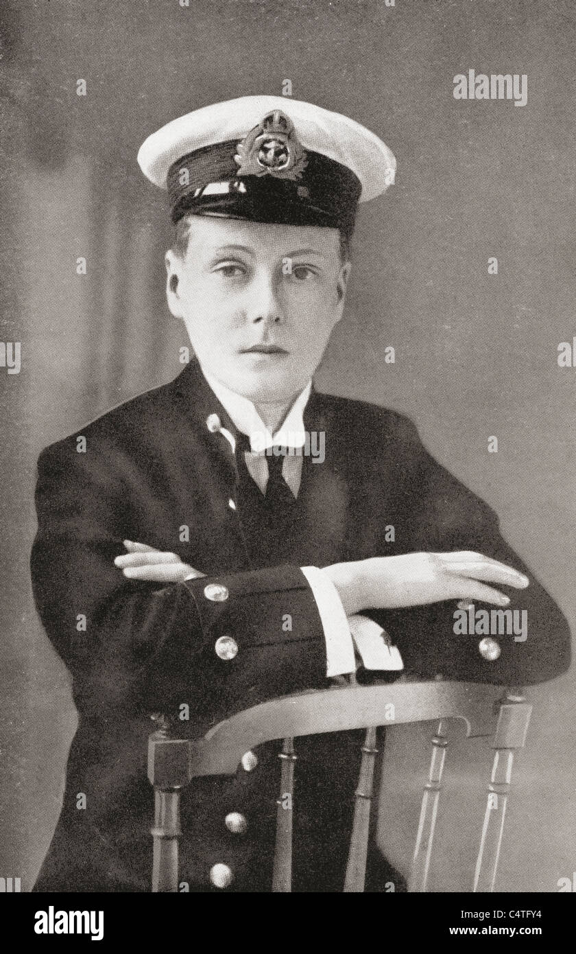 The Prince of Wales, later King Edward VIII, as a Midshipman in 1910. Stock Photo