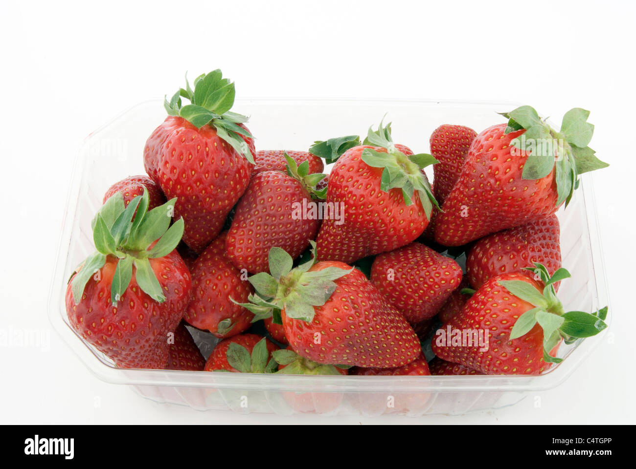 Basket of farm fresh strawberries isolated on white background Stock ...