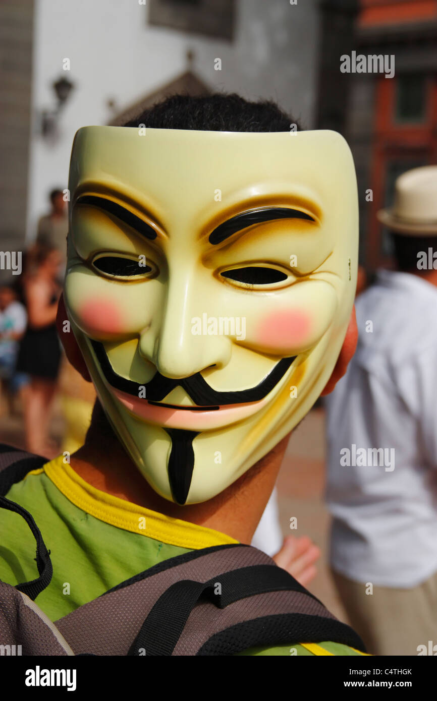 Protester at anti government protest in Spain. 2011 Stock Photo