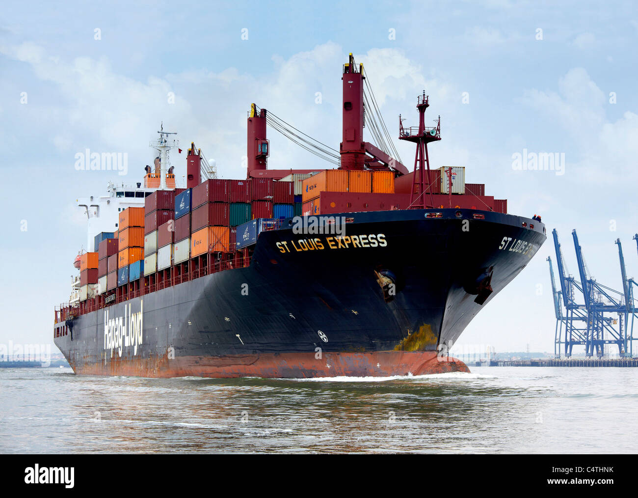 Container ship St Louis leaves port Stock Photo Alamy