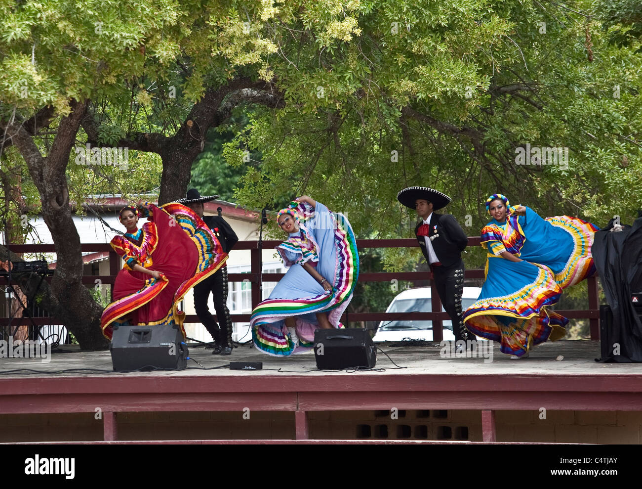 Mexican Ladies dancing at a Mexican Festival Rodeo. San Antonio, Texas ...