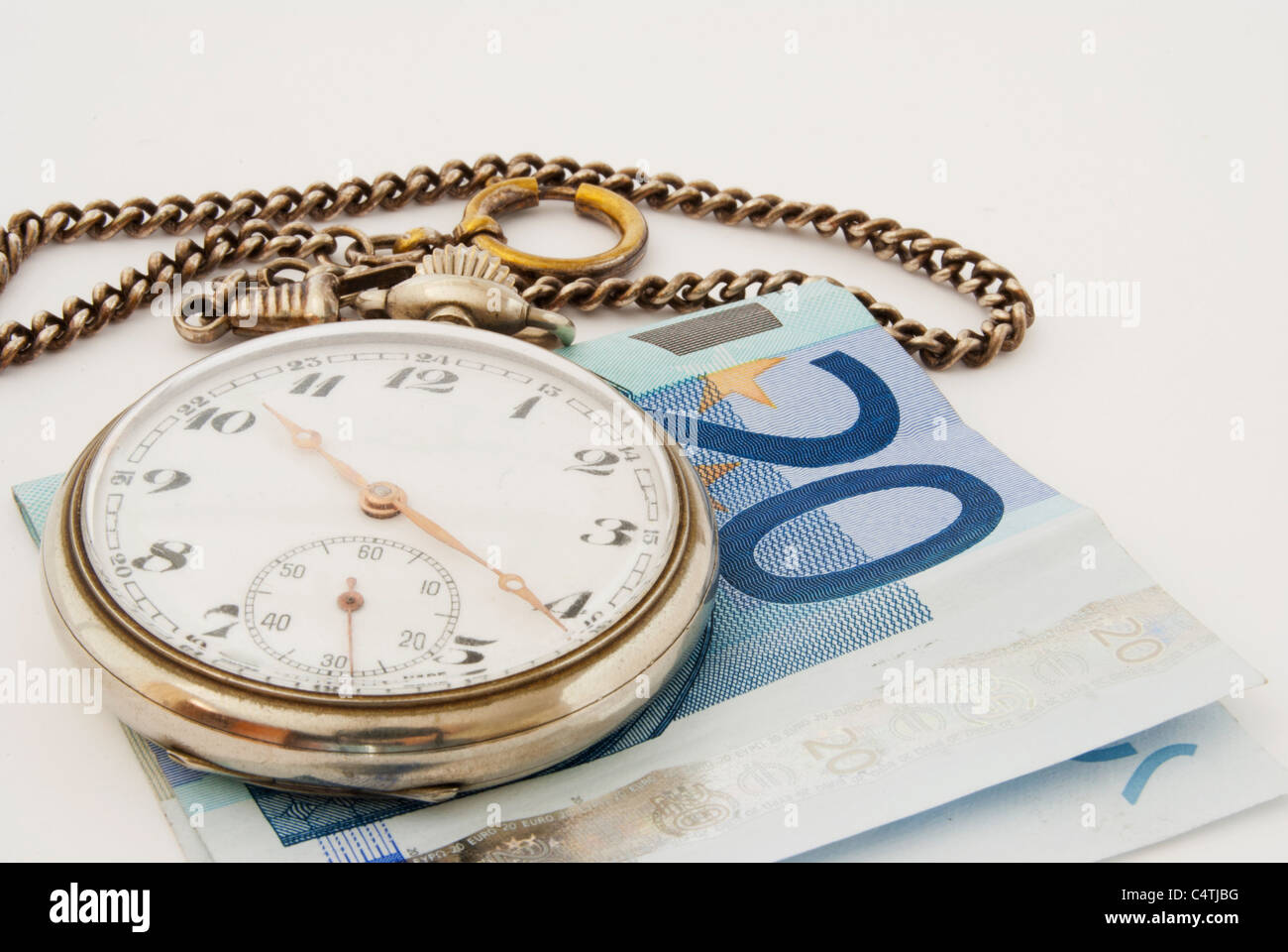Euro Money A Watch And Chain Stock Photo Alamy