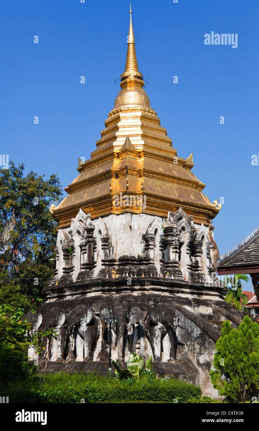 A Stupa Inside Wat Chiang Man Temple, Chiang Mai, Thailand Stock Photo