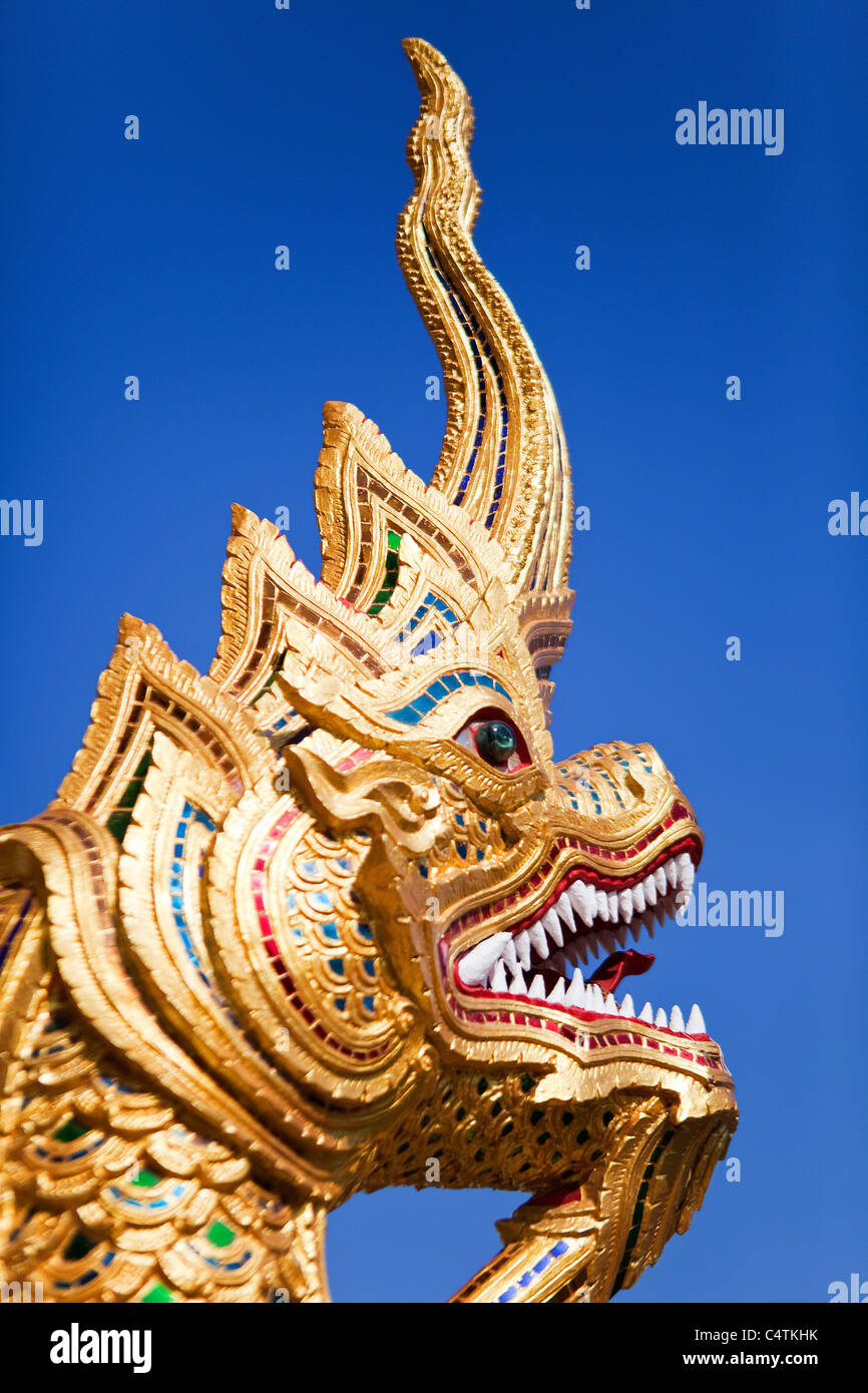 Statue of a Dragon at Wat Phra Singh, Chiang Mai, Thailand Stock Photo