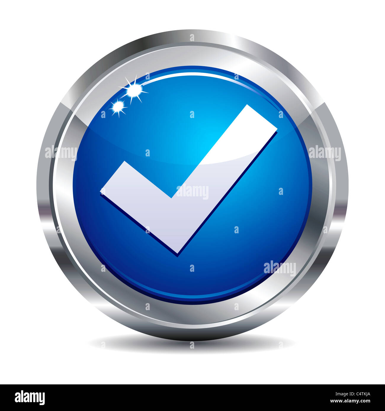 Yes tick  Internet button Icon Stock Photo