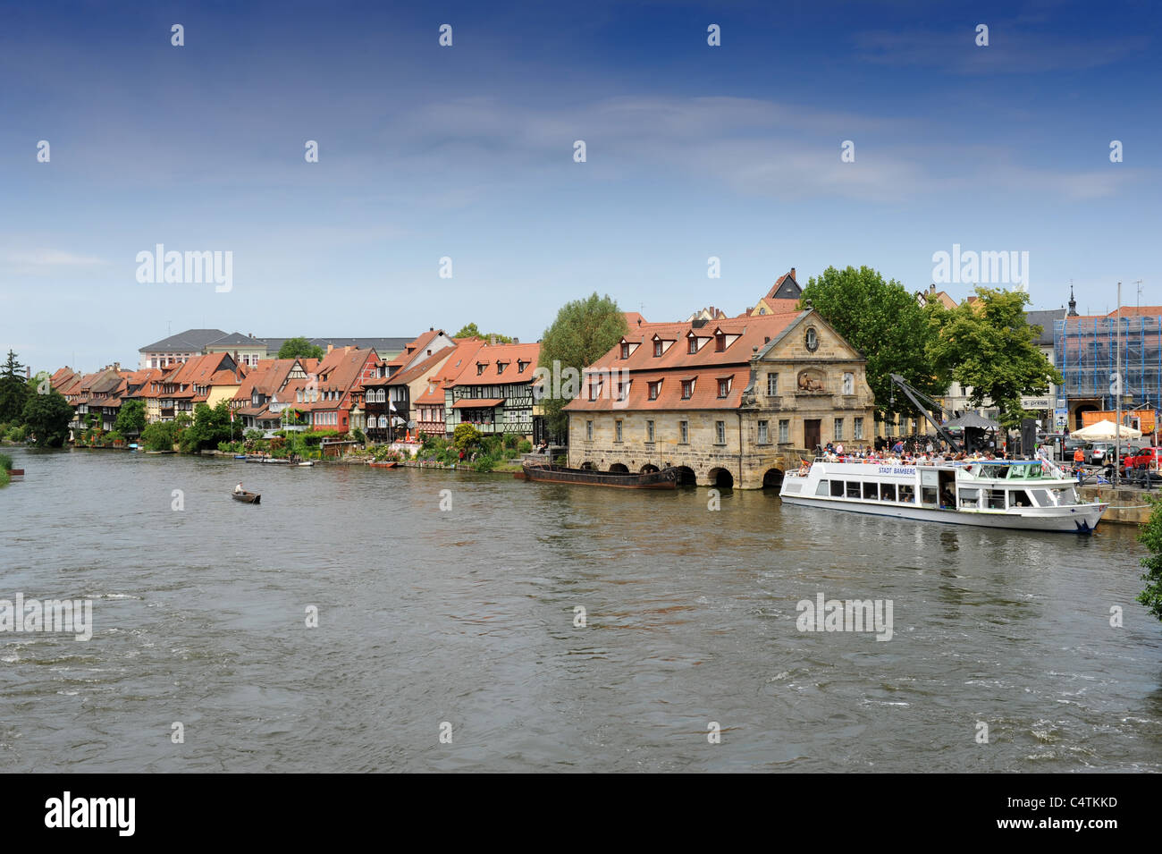 River Regnitz in Bamberg Bavaria Germany Deutschland Stock Photo