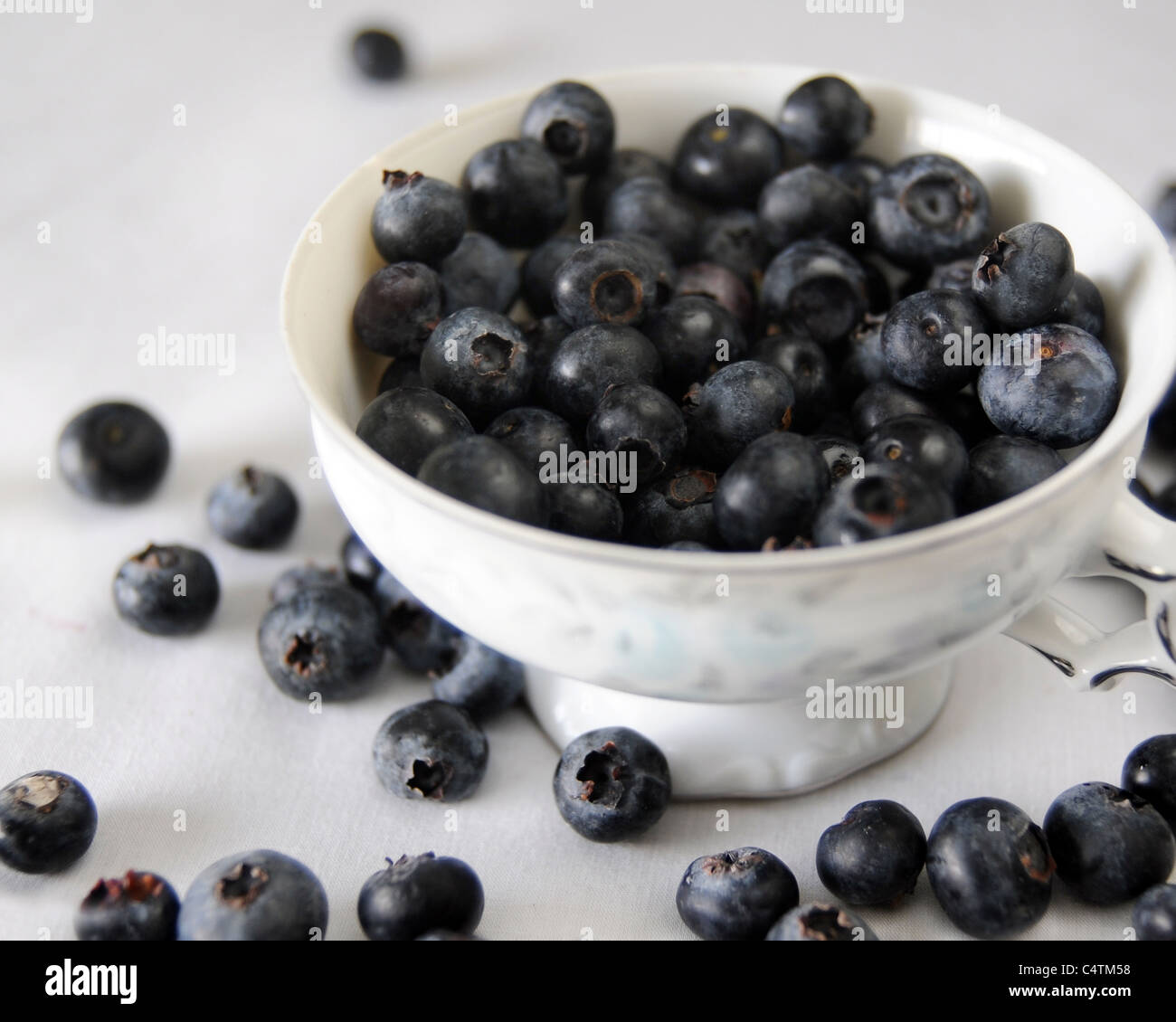Here are Organic, sweet, low-calorie and versatile blueberries are high in antioxidants and are delicious with so many things. Stock Photo