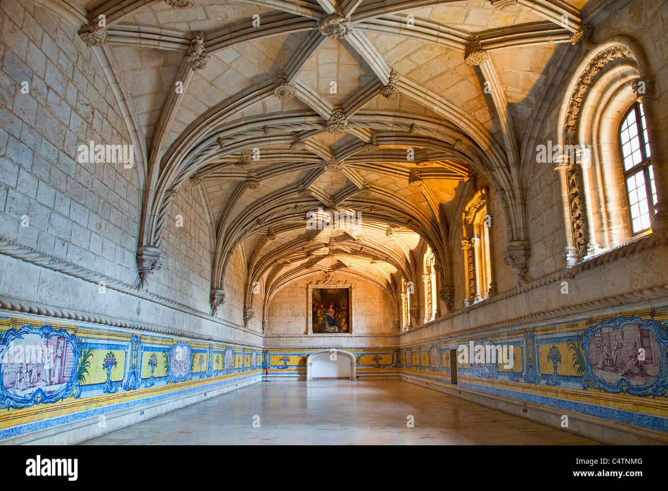 Europe, Portugal, Jeronimos Monastery at Belem in Lisbon, The Refectory Stock Photo