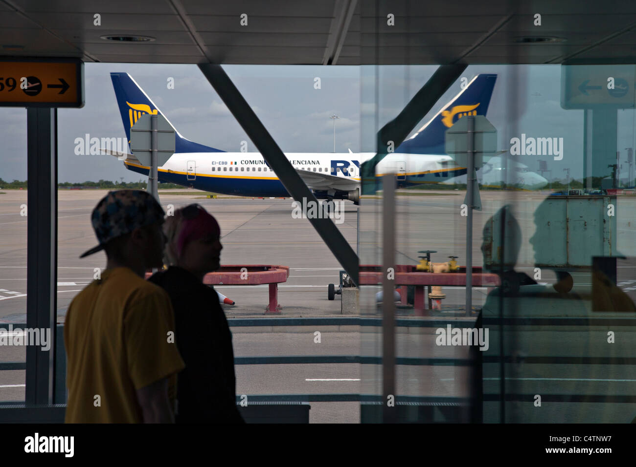 ryanair plane at stansted airport Stock Photo