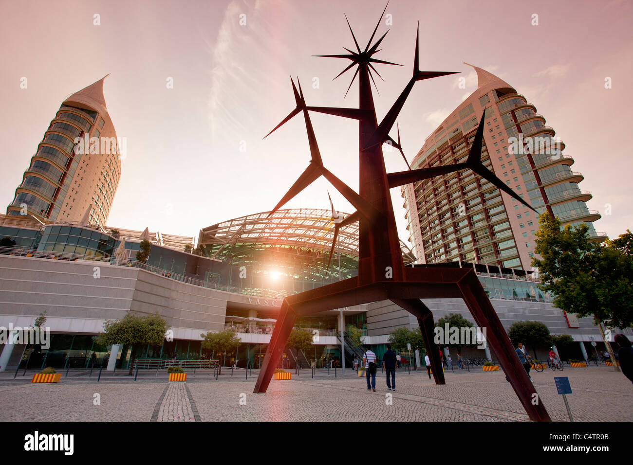 Europe, Portugal, Modern sculpture at Vasco da Gama shopping center in Lisbon Stock Photo