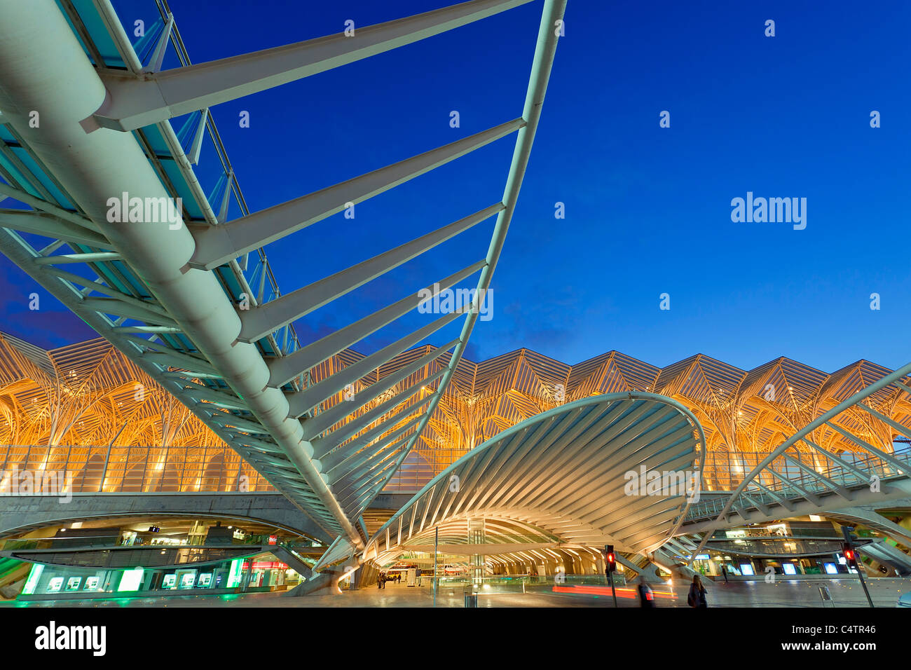 Lisbon, Oriente Station at Dusk Stock Photo