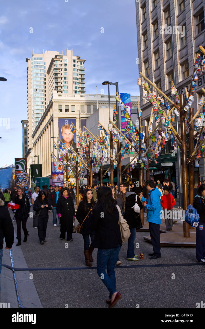 Colourful outdoor art along Granville Street during the 2010 Winter