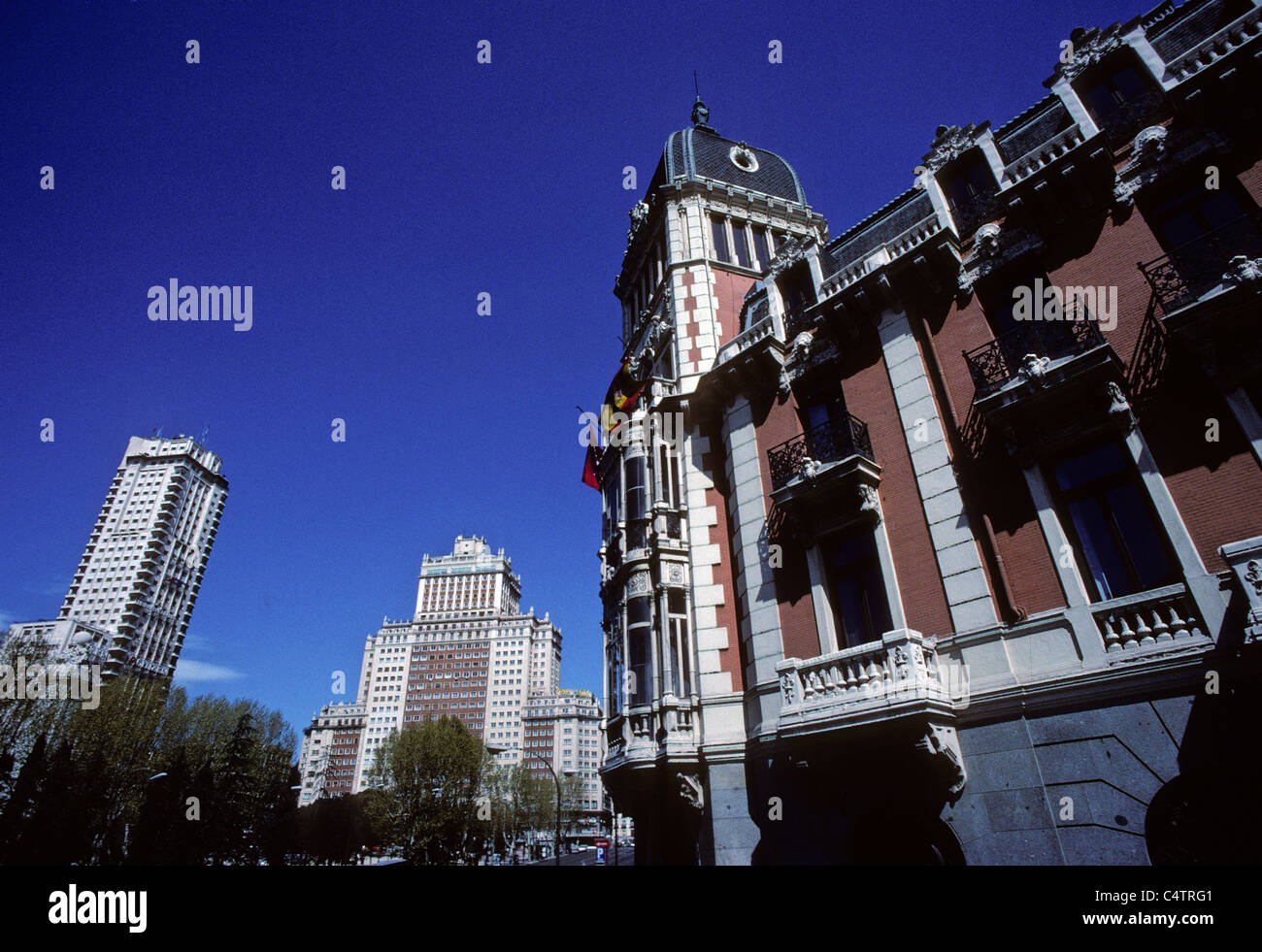 Madrid. Plazza Espania in central Madrid showing typical architecture. Stock Photo