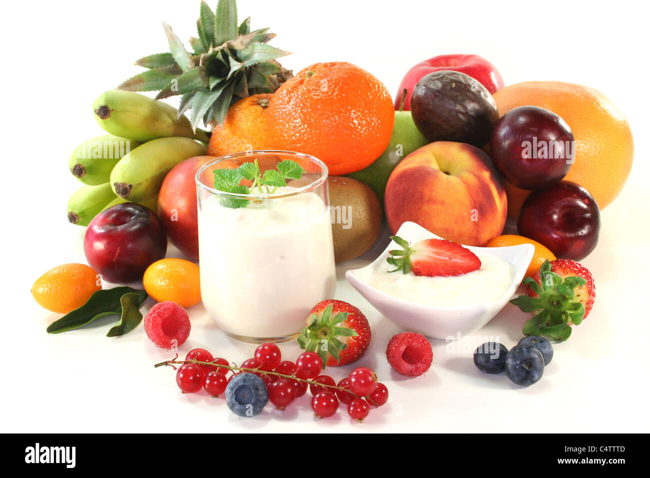Fruit yogurt with native and exotic fruit and berries Stock Photo Alamy