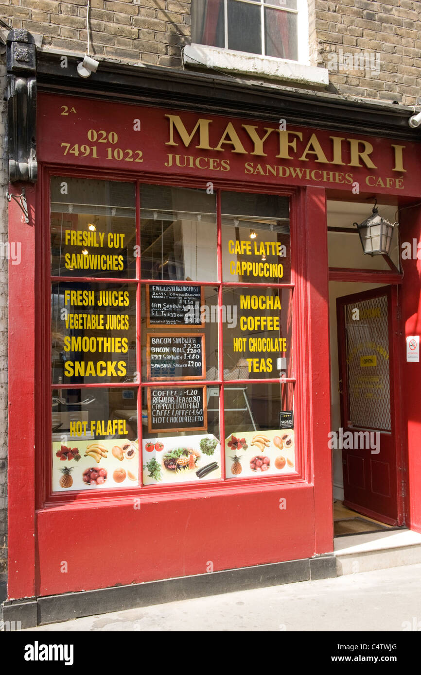 London , Mayfair , White Horse Street old fashioned juices & sandwich