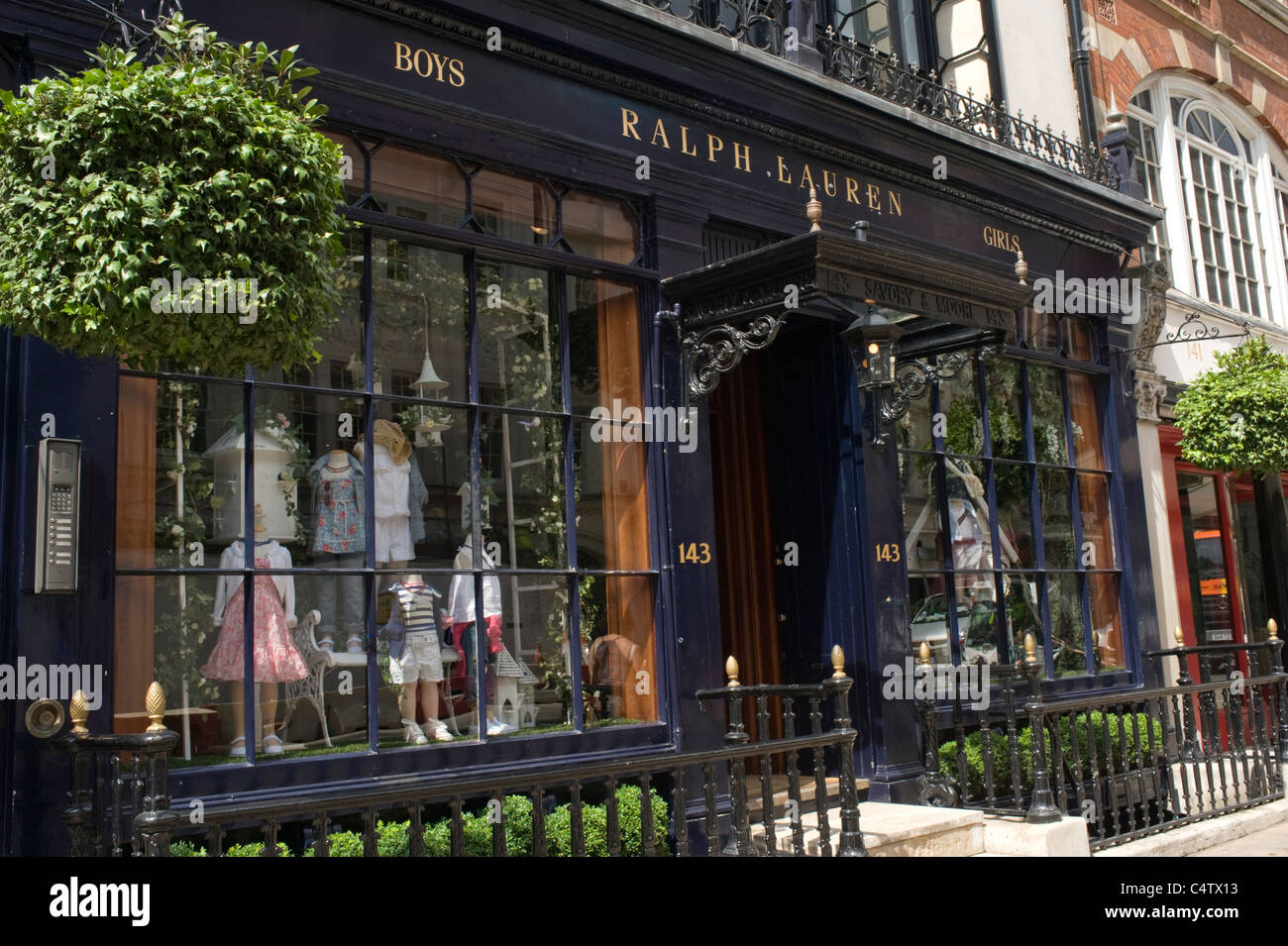 London , Mayfair , Bond Street , Ralph Lauren Polo children boys & girls  designer fashion clothes shop store Stock Photo - Alamy