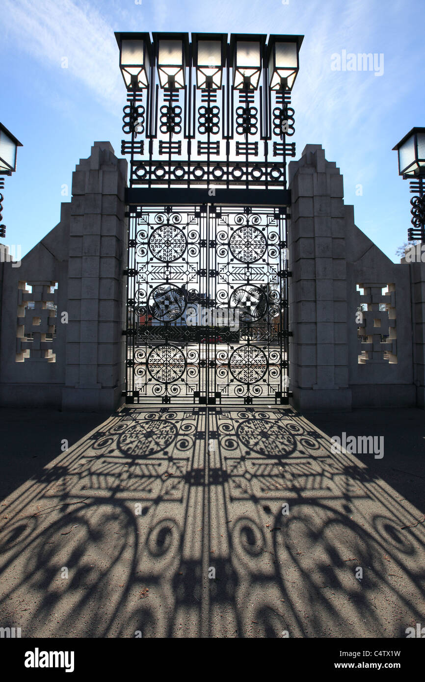 Vigeland Sculpture Park Wrought Iron Gates Art Deco Stock Photo