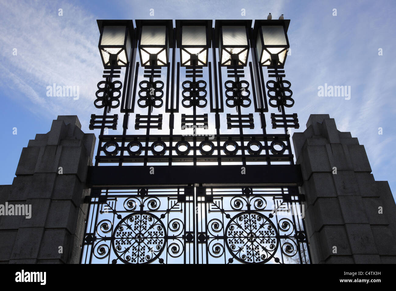 Vigeland Sculpture Park Wrought Iron Gates Art Deco Stock Photo