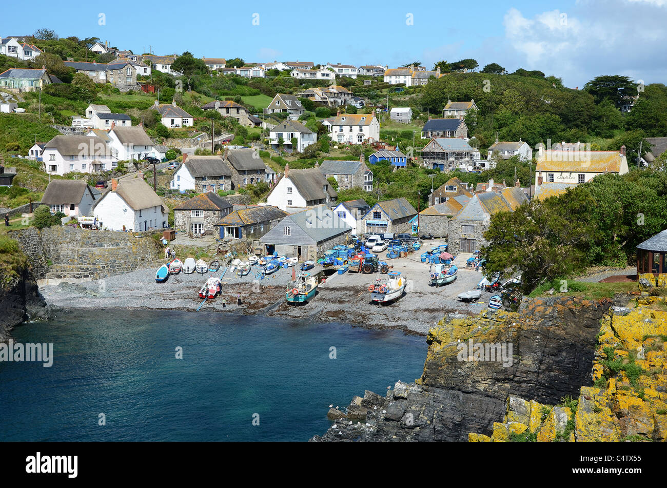 The cornish fishing village of Cadgwith in Cornwall, UK Stock Photo