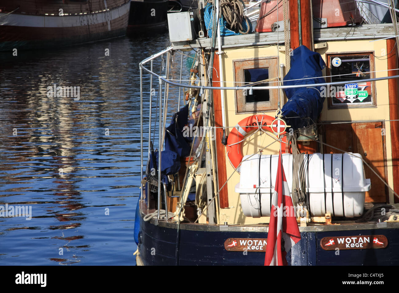 Copenhagen, Denmark - March, 20 2009: Fishing Boats in the Nyhavn canal Stock Photo