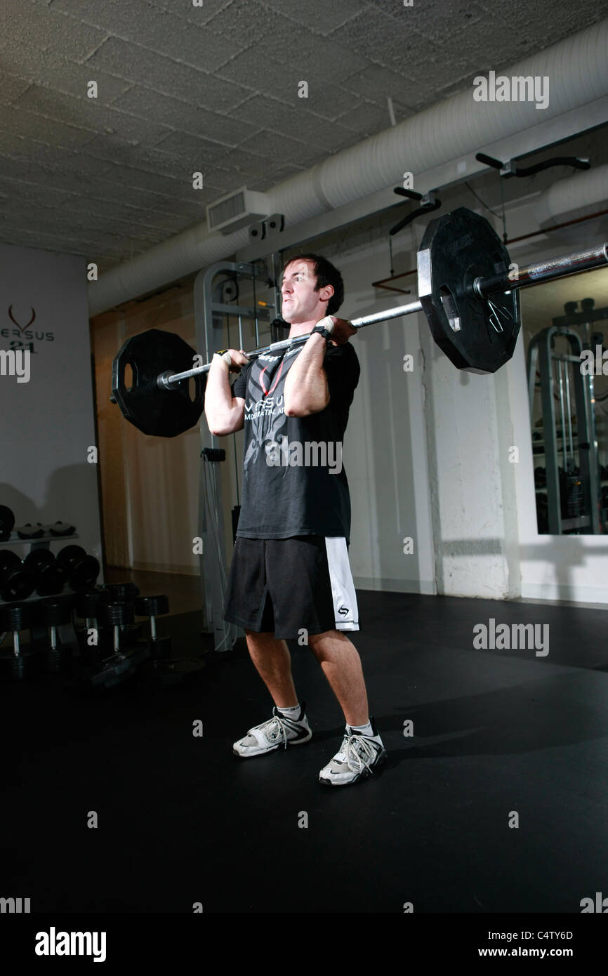 power lifter exercising Stock Photo Alamy