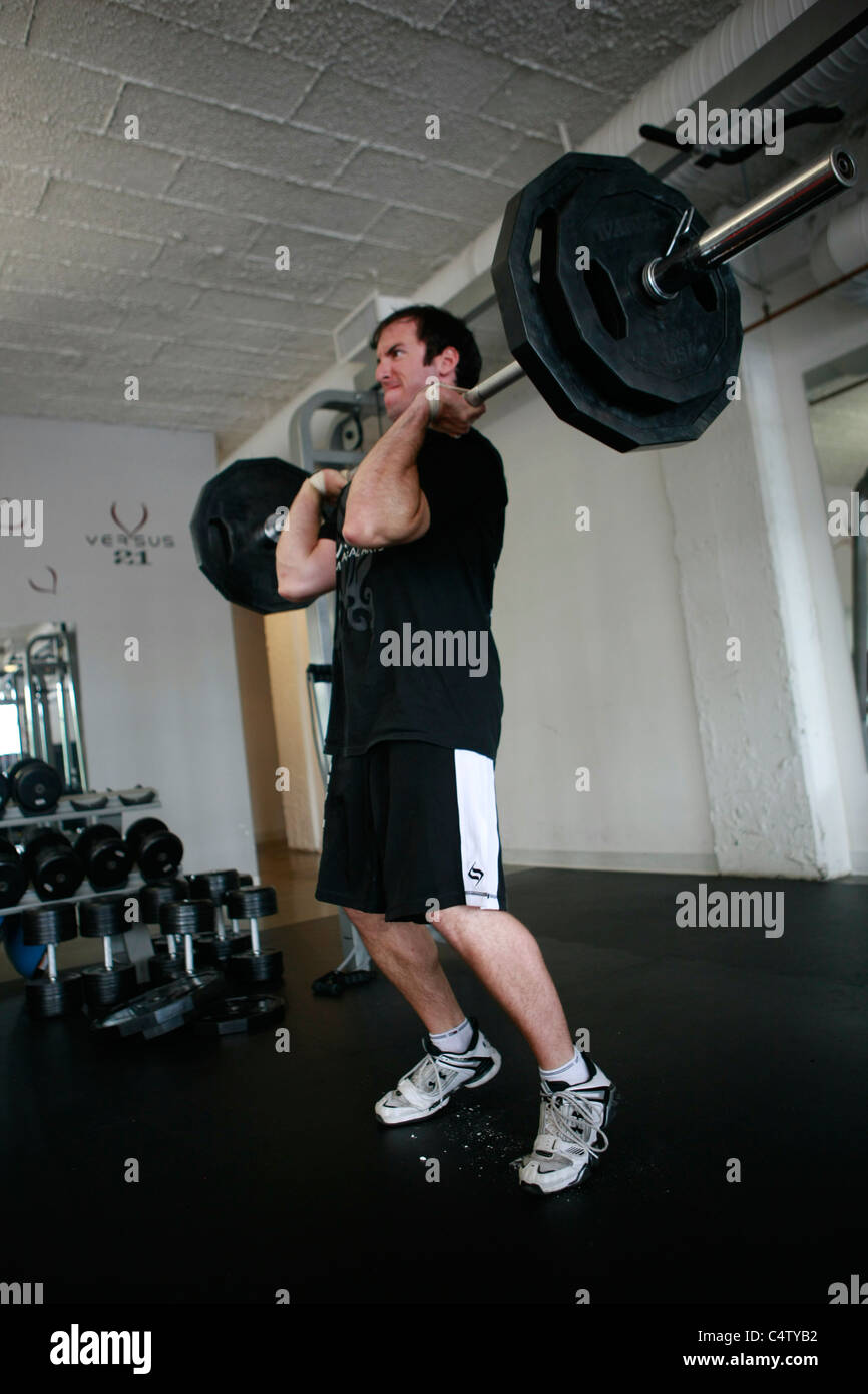 power lifter exercising Stock Photo Alamy