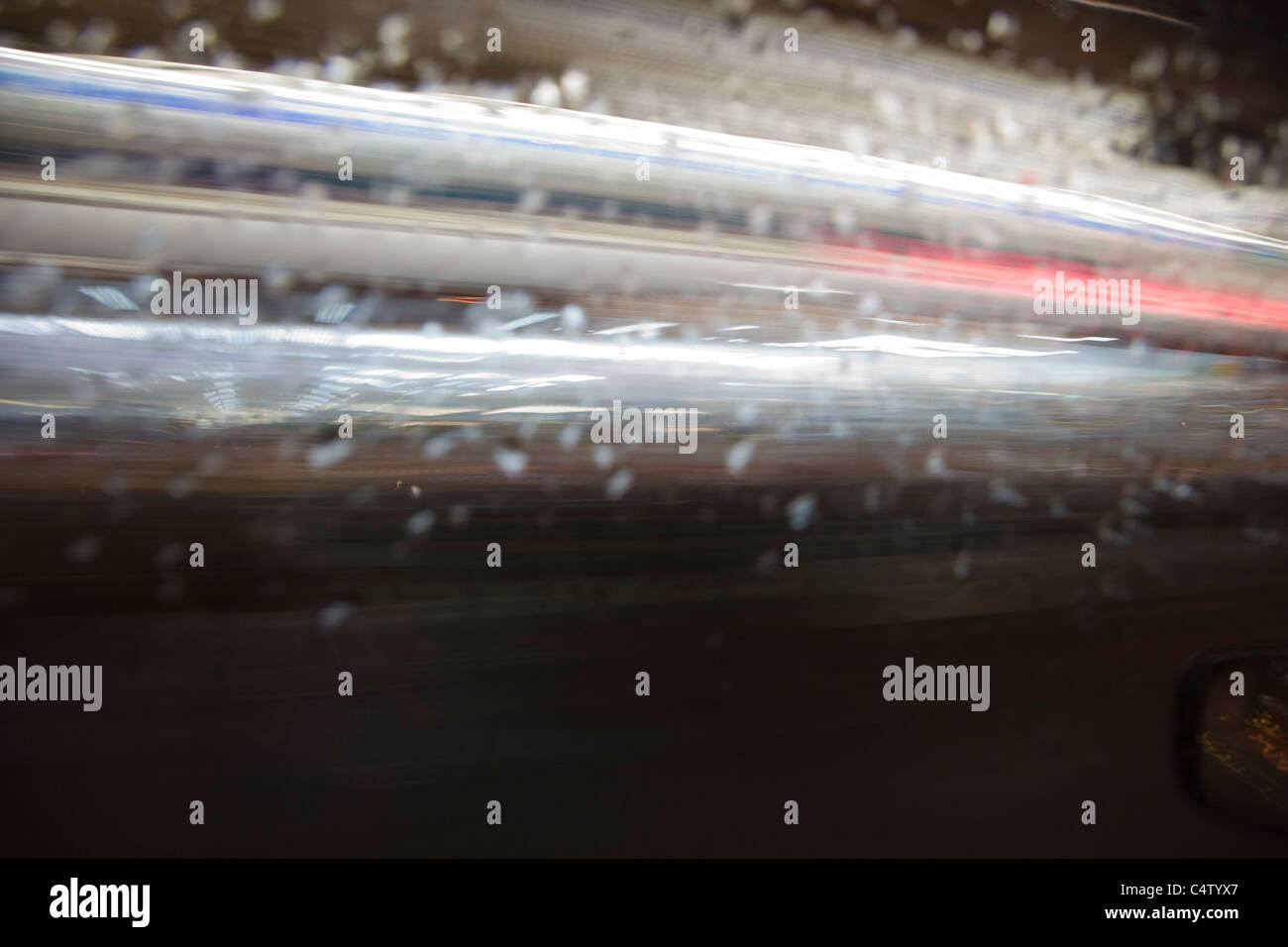 Moving lights through a car window. Night Stock Photo Alamy