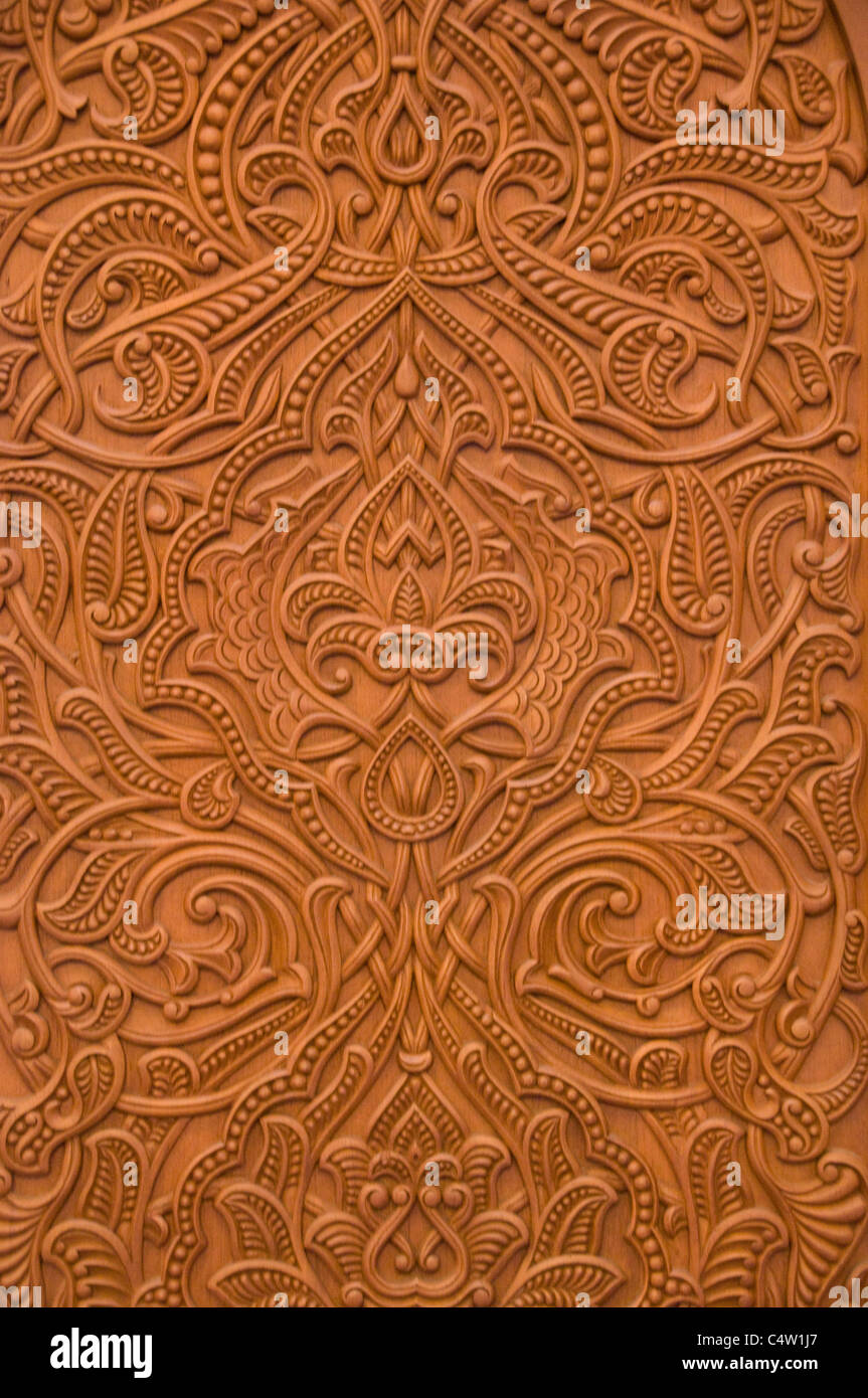 Designs carved in wood Dubai Stock Photo